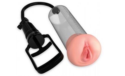 pumpa s vibračním masážním přístrojem pro zvětšení penisu